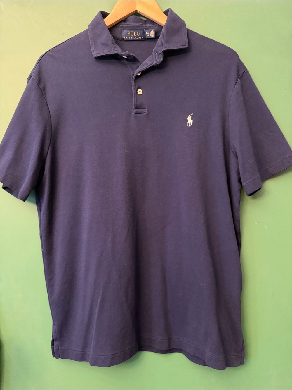 Polo by Ralph Lauren Navy Polo with White Pony Embroidery Mens XL Preppy Classic